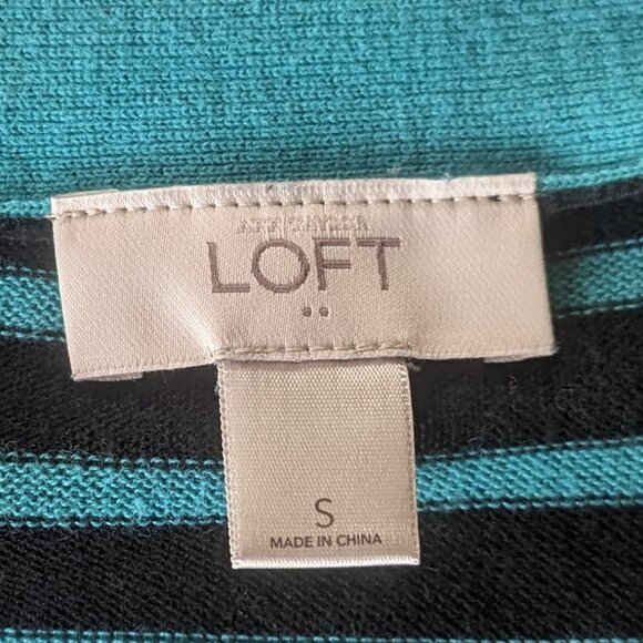 Loft Size Small Thin Navy and Teal Cardigan - Picture 4 of 7